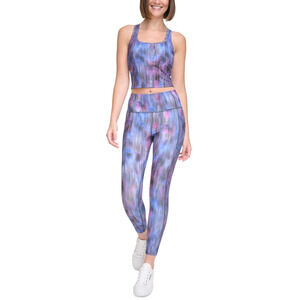 Calvin Klein Performance Women Low Impact Crop Top Blur Movement Lotus Size L